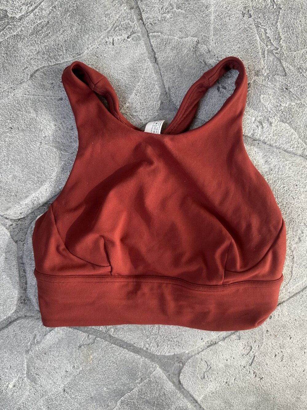 Lululemon Wunder Train Long Line Sports Bra/Crop Top, Dark Terracotta - Size 6